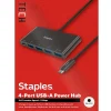 Staples TECH 4-Port USB 3.0 Hub, Black (ST62372)