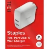 USB-A Wall Charger, 24W, White (ST62318)<Staples TECH Online