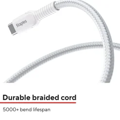 USB-C to USB-A Charging Cable, 9.8 ft., White (ST62339)<Staples TECH Online