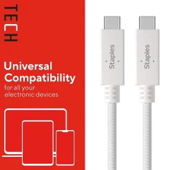 USB-C to USB-C Charging Cable, 3.3 ft., White (ST62317)<Staples TECH Sale