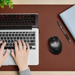 Clearance Staples TECH Wireless Ergonomic Curved Optical USB Mouse, Black (ST62599)