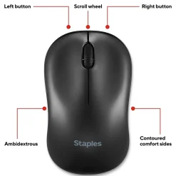 Online Staples TECH Wireless Keyboard and Optical Mouse Combo, Black (ST62637)