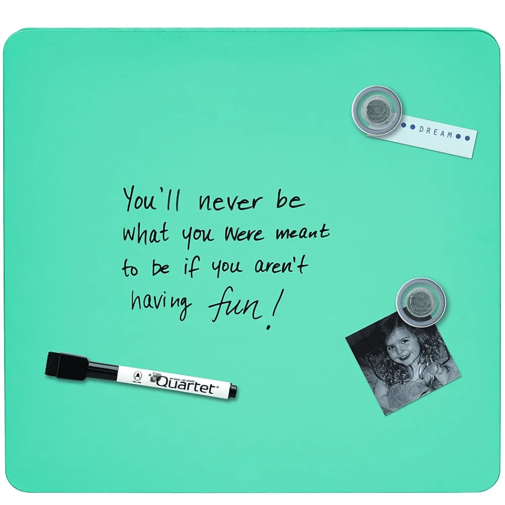 Dry Erase*Staples Tin Square Frameless Dry-Erase Whiteboard, Assorted Colors, 1' x 1' (28225-US)