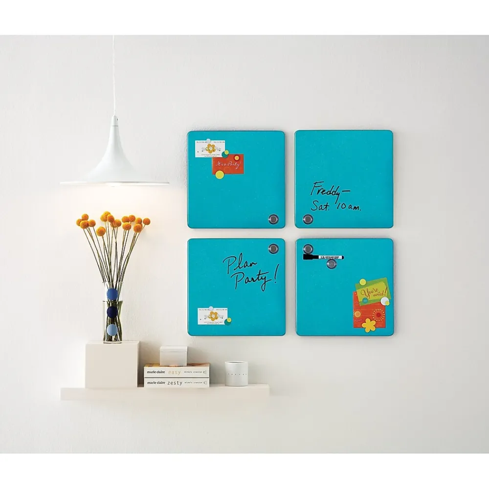 Dry Erase*Staples Tin Square Frameless Dry-Erase Whiteboard, Assorted Colors, 1' x 1' (28225-US)
