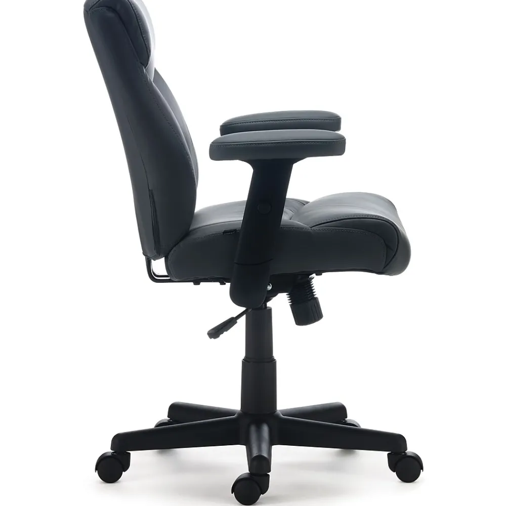 Office Chairs*Staples Traymore Ergonomic Faux Leather Swivel Computer and Desk Chair, (53246) Gray
