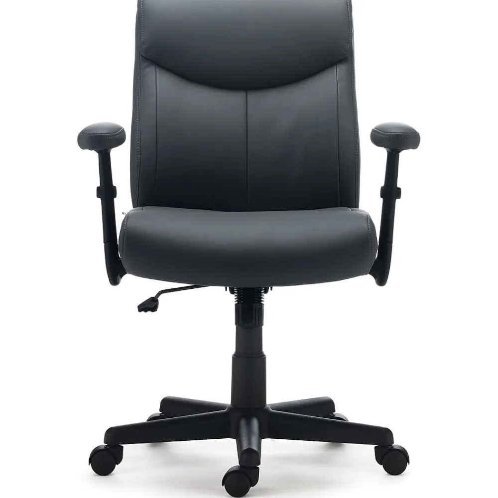 Office Chairs*Staples Traymore Ergonomic Faux Leather Swivel Computer and Desk Chair, (53246) Gray