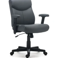 Office Chairs*Staples Traymore Ergonomic Faux Leather Swivel Computer and Desk Chair, (53246) Gray