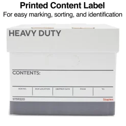 File Storage|Staples Triple Wall Heavy Duty File Box, Lift Off Lid, Letter/Legal, White/Gray, 12/Carton (TR59220)