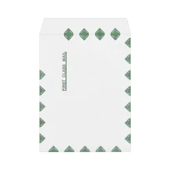 Hot Staples Tyvek EasyClose Catalog Envelopes, 10"L x 13"H, White with Green Diamond Border, 100/Box (SPL17173)