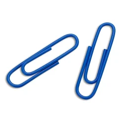 Clips & Fasteners|Staples ® Vinyl-Coated Paper Clips, Blue, #1, 100/Pk