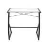 Corner Desks*Staples 31.5"W Glass Computer Desk, Black (44851)