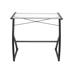 Corner Desks*Staples 31.5"W Glass Computer Desk, Black (44851)