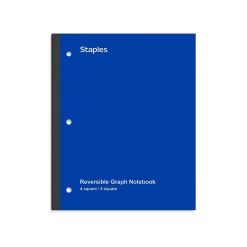 Subject Notebooks|Staples Wireless 1-Subject Notebook, 8.5" x 11", Graph Ruled, 80 Sheets, (ST58382) Blue