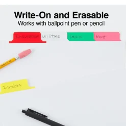 Dividers|Staples Write-On Dividers, 5-Tab, Assorted Colors, 4/Pack (13509/23176)
