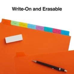 Dividers|Staples Write-On Dividers, 8-Tab, Assorted Colors (13513/23181)