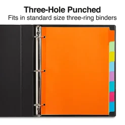 Dividers|Staples Write-On Dividers, 8-Tab, Assorted Colors (13513/23181)