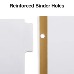 Dividers|Staples Write-On Write & Erase Paper Divider, 5 Tabs, White/White Tabs, 4 Sets (13508/23175)