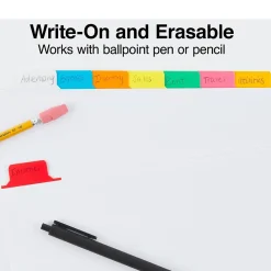 Dividers|Staples Write-On Write & Erase Paper Divider, 8 Tabs, White/White Tabs, 4 Sets (13510/23178)