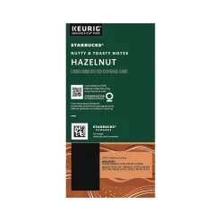 Starbucks Hazelnut Coffee, Keurig K-Cup Pod, Light Roast, 22 Pods/Box (12478078)