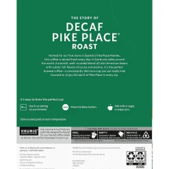 Starbucks Pike Place Decaf Coffee Keurig® K-Cup® Pods, Medium Roast, 24/Box (SBK18999)