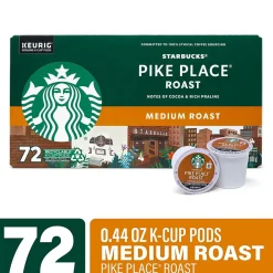 Starbucks Pike Place K-Cup Pods, Medium Roast, 72/Box (220-02158)
