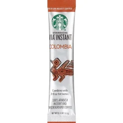 Starbucks VIA Instant Colombia Coffee, 0.12 oz, 8/Box (11009529)