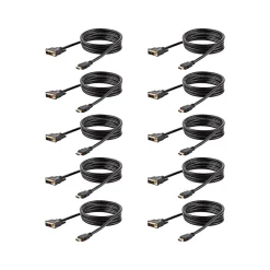 StarTech 6' DVI-D to HDMI Display Cable, Male to Male, Black, 10/Pack (HDMIDVIMM610PK)
