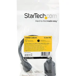 StarTech 1 ft. Power Adapter Cord, 1-Outlet, 12 AWG, Black (PAC520PLR1)