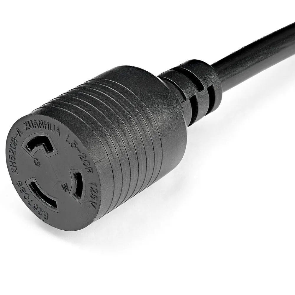 StarTech 1 ft. Power Adapter Cord, 1-Outlet, 12 AWG, Black (PAC520PLR1)