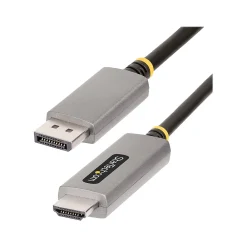 StarTech 6.6' 8K DisplayPort to HDMI Adapter Cable, Male to Male, Space Gray (133DISPLAYPORTHDMI21)