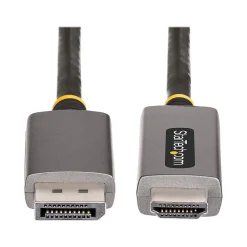 StarTech 6.6' 8K DisplayPort to HDMI Adapter Cable, Male to Male, Space Gray (133DISPLAYPORTHDMI21)