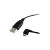 StarTech 6' Left Angle USB A To USB Micro B USB Cable, Black (UUSBHAUB6LA)