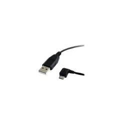 StarTech 6' Left Angle USB A To USB Micro B USB Cable, Black (UUSBHAUB6LA)