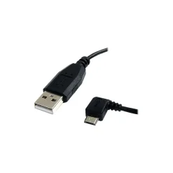StarTech 6' Left Angle USB A To USB Micro B USB Cable, Black (UUSBHAUB6LA)
