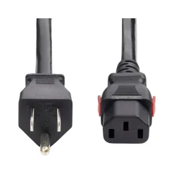 StarTech 12' NEMA 5-15P to Locking C13 Power Cable, Male to Female, Black (27LC-4B00-POWER-CORD)