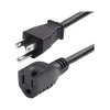 StarTech 10' NEMA 5-15P to NEMA 5-15R Power Cable, Male to Female, Black (231A-8A00-POWER-CORD)