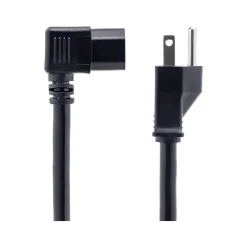 StarTech 8' NEMA 5-15P to Right Angle C15 Power Cable, Male to Female, Black (PXT515C158RA)