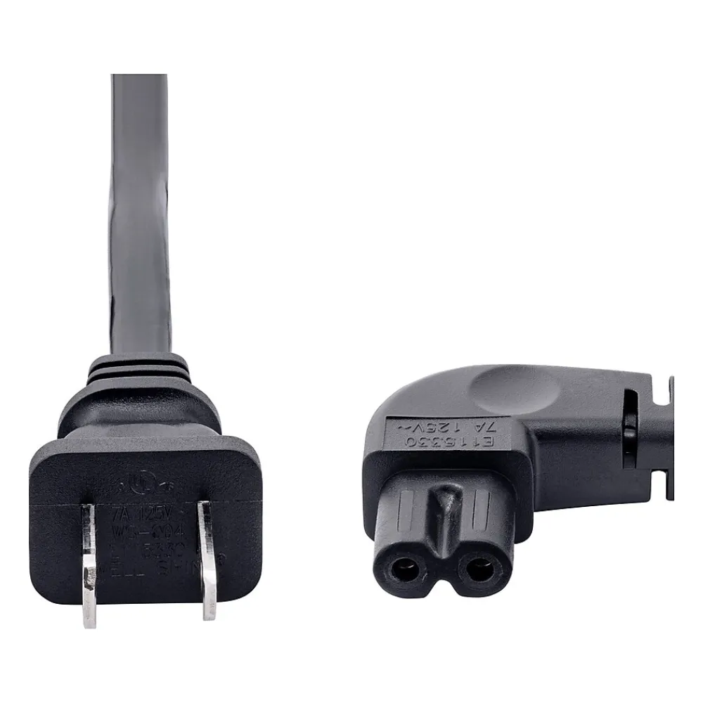 StarTech 3' NEMA 1-15P to Right Angle C7 Power Cable, Black (PXT101NB-STRA-3F)