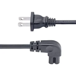 StarTech 6' NEMA 1-15P to Right Angle C7 Laptop Power Cord, Black (PXT101NB-STRA-6F)