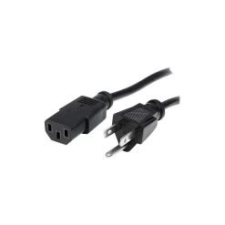 StarTech ® 12' NEMA5-15P To IEC 60320 C13 Standard Computer Power Cord, Black