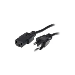 StarTech ® 12' NEMA5-15P To IEC 60320 C13 Standard Computer Power Cord, Black
