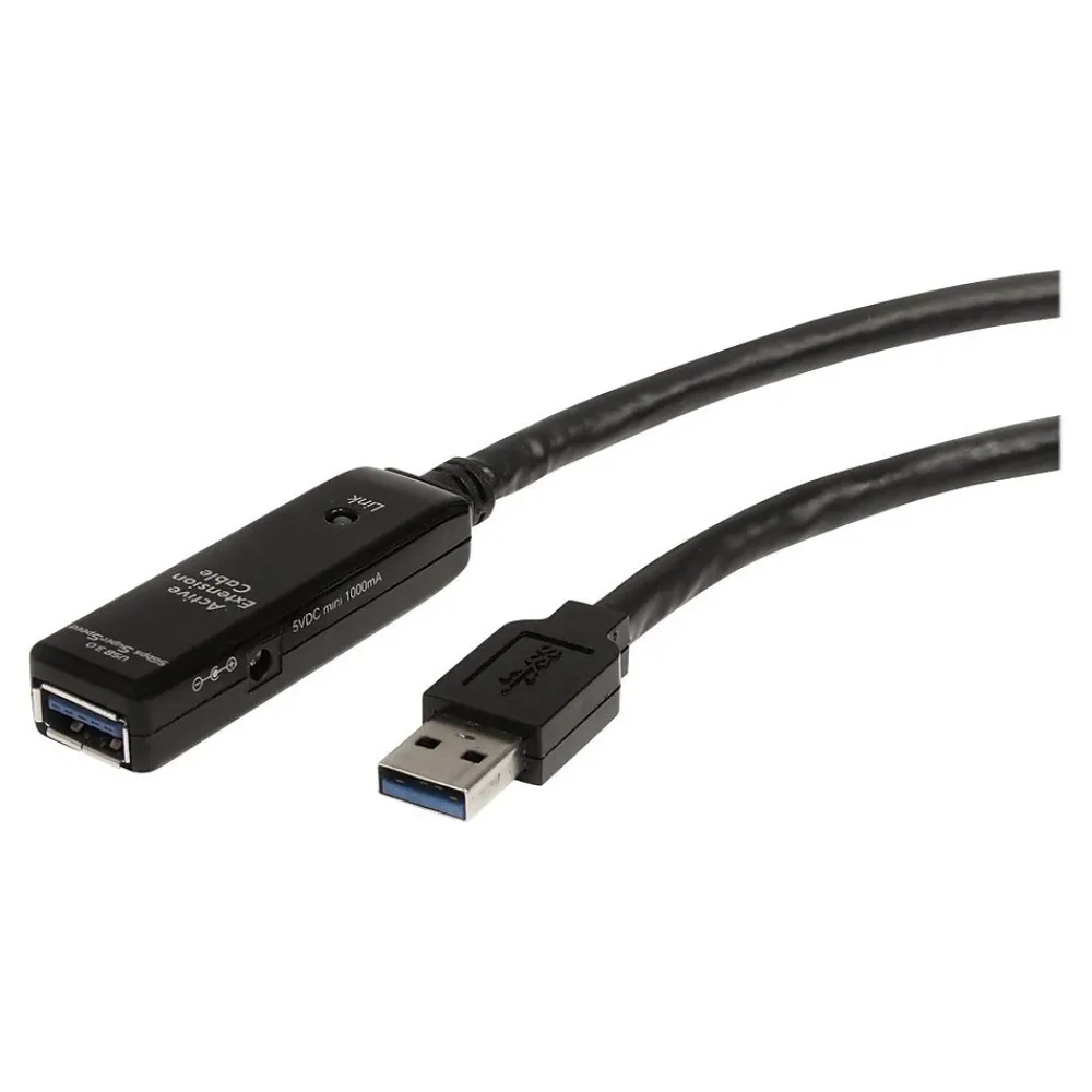StarTech 16.4' USB A to USB A Extension Cable, Male to Female, Black (USB3AAEXT5M)