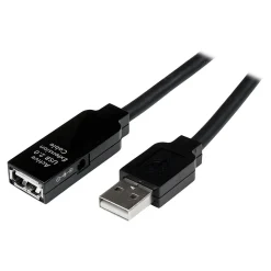 StarTech 65.6' USB A to USB A Extension Cable, Male to Female, Black (USB2AAEXT20M)