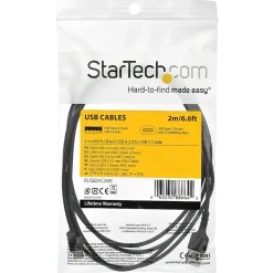 StarTech 6.6' USB-A to USB-C Power Cable, Male to Male, Black (RUSB2AC2MB)