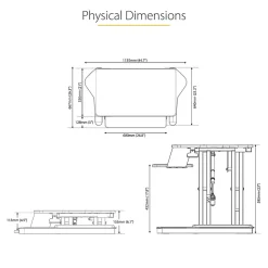 Standing Desks*StarTech Adjustable Large Surface Corner Sit Stand Desk Converter for Dual Monitors, Keyboard Tray, 35