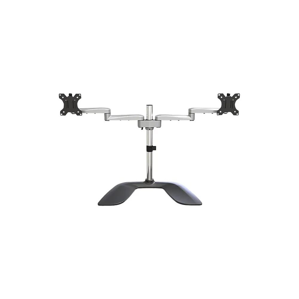 Hot StarTech Dual Monitor Stand - Articulating - For Up to 32" Monitors, Black/Silver (ARMDUALSS)