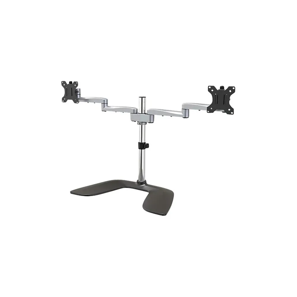 Hot StarTech Dual Monitor Stand - Articulating - For Up to 32" Monitors, Black/Silver (ARMDUALSS)