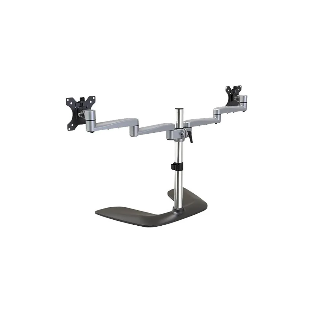 Hot StarTech Dual Monitor Stand - Articulating - For Up to 32" Monitors, Black/Silver (ARMDUALSS)