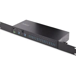 StarTech Industrial 16-Port USB 3.0 Hub, Black (5G16AINDS-USB-A-HUB)