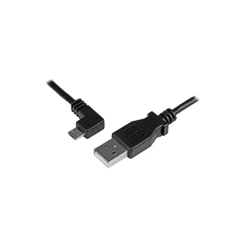1m 3 ft Left Angle Micro-USB Charge-and-Sync Cable M/M, USB 2.0 A to Micro-USB - 28/24 AWG<StarTech New
